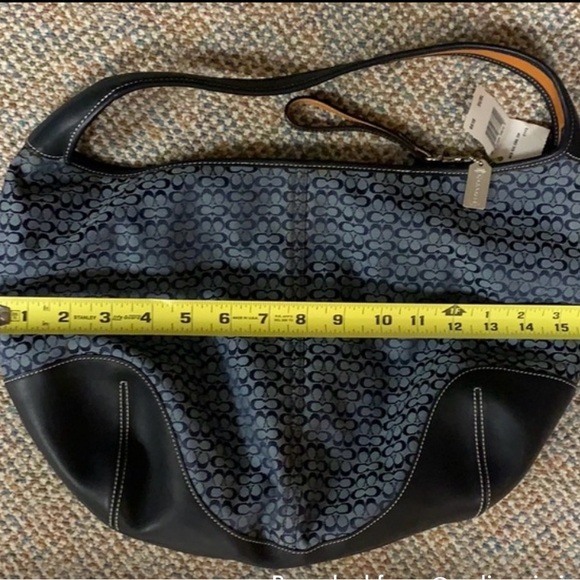 Coach Signature Black and Blue Hobo Bag - Picture 1 of 3
